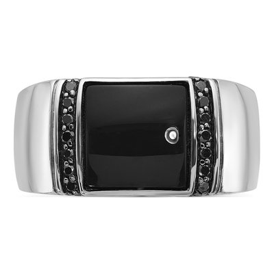 Men's 14K White Gold Onyx Black Diamond Ring Mounting – view 6