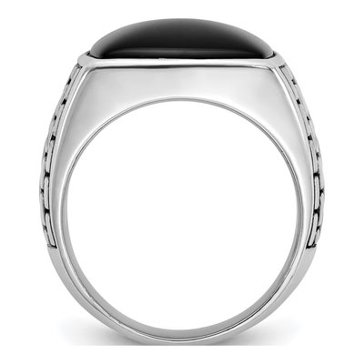 Men's 14K White Gold Cushion Onyx Ring Mounting – view 2