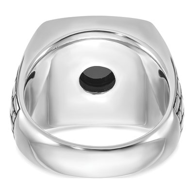 Men's 14K White Gold Cushion Onyx Ring Mounting – view 7