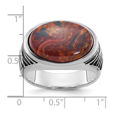 Men's 14K White Gold Pietersite Ring Mounting – view 2