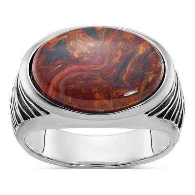 Men's 14K White Gold Pietersite Ring Mounting