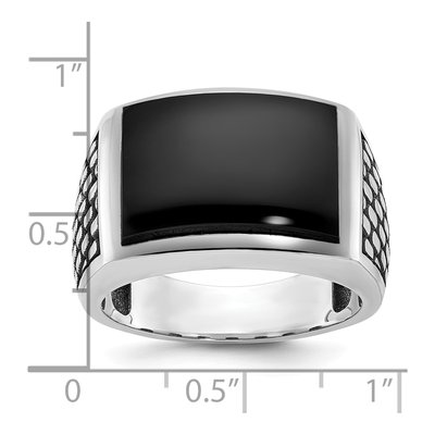 Men's 14K White Gold Onyx Ring Mounting – view 3