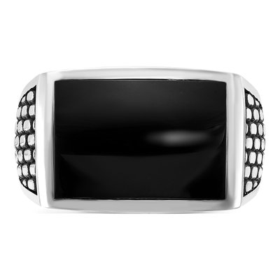 Men's 14K White Gold Onyx Ring Mounting – view 6