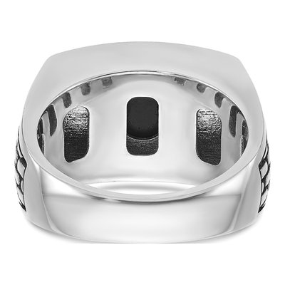 Men's 14K White Gold Onyx Ring Mounting – view 7