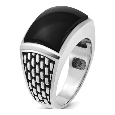 Men's 14K White Gold Onyx Ring Mounting – view 8