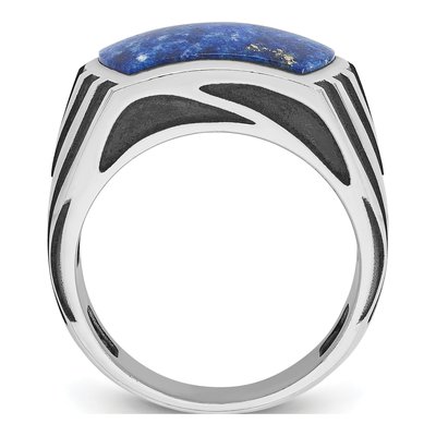 Men's 14K White Gold Lapis Ring Mounting – view 2