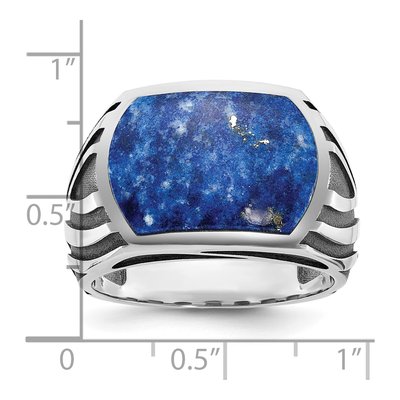 Men's 14K White Gold Lapis Ring Mounting – view 3
