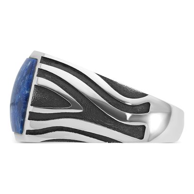 Men's 14K White Gold Lapis Ring Mounting – view 5