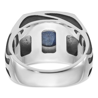 Men's 14K White Gold Lapis Ring Mounting – view 7