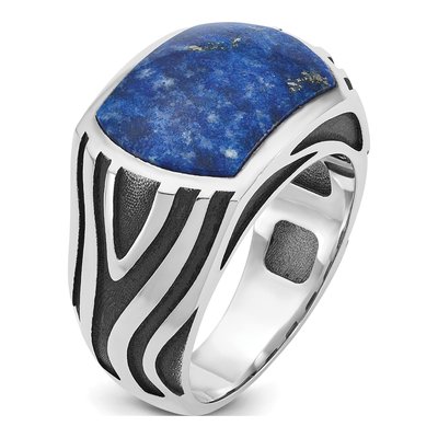Men's 14K White Gold Lapis Ring Mounting – view 8