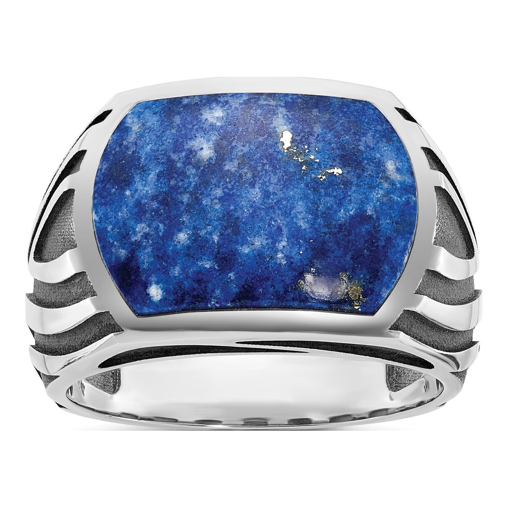 Men's 14K White Gold Lapis Ring Mounting