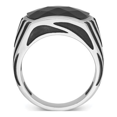 Men's 14K White Gold Rectangle Onyx Ring Mounting – view 2