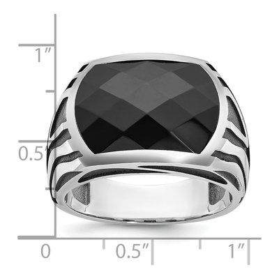 Men's 14K White Gold Rectangle Onyx Ring Mounting – view 3