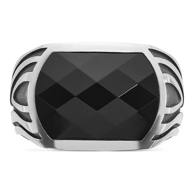 Men's 14K White Gold Rectangle Onyx Ring Mounting – view 6