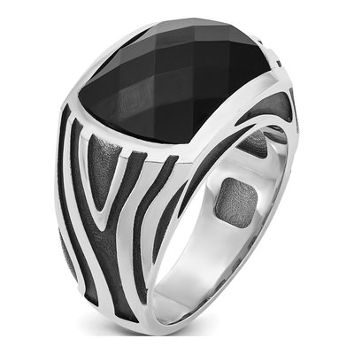 Men's 14K White Gold Rectangle Onyx Ring Mounting – view 8