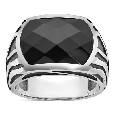 Men's 14K White Gold Rectangle Onyx Ring Mounting