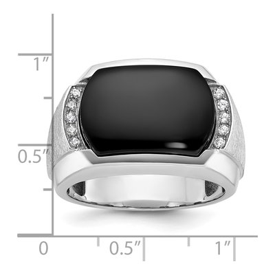 Men's 14K White Gold Onyx Diamond Ring Mounting – view 3