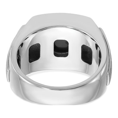 Men's 14K White Gold Onyx Diamond Ring Mounting – view 7