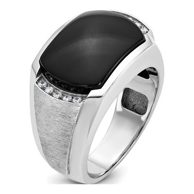 Men's 14K White Gold Onyx Diamond Ring Mounting – view 8