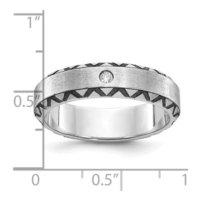 Men's 14K White Gold Black Ring Mounting – view 3