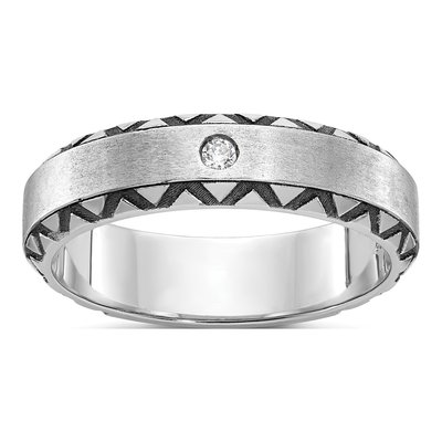 Men's 14K White Gold Black Ring Mounting