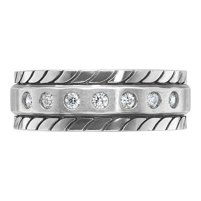 Men's 14K White Gold Diamond Ring Mounting – view 6