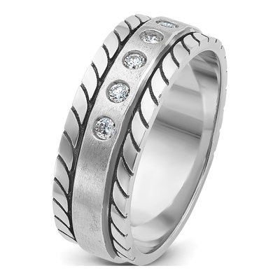 Men's 14K White Gold Diamond Ring Mounting – view 8