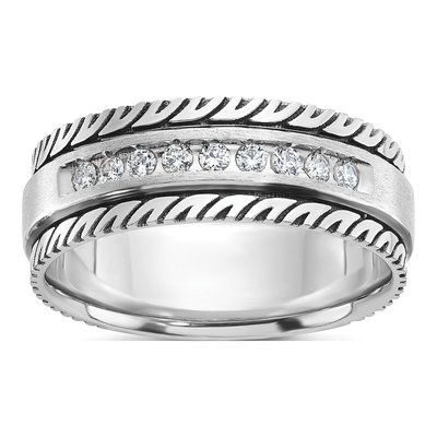 Men's 14K White Gold 1/5 ct tw Diamond Ring