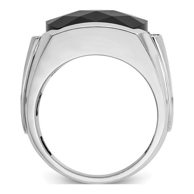 Men's 14K White Gold Onyx Diamond Ring Mounting – view 2