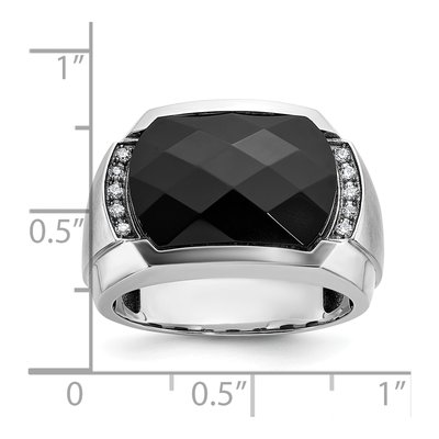 Men's 14K White Gold Onyx Diamond Ring Mounting – view 3
