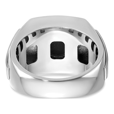 Men's 14K White Gold Onyx Diamond Ring Mounting – view 7