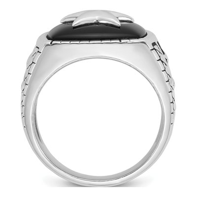 Men's 14K White Gold Onyx Star Ring Mounting – view 2
