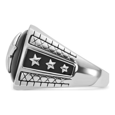 Men's 14K White Gold Onyx Star Ring Mounting – view 5