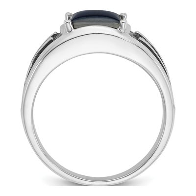 Men's 14K White Gold Cat's Eye Ring Mounting – view 2