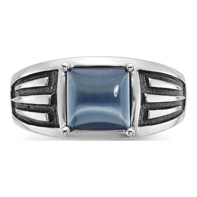 Men's 14K White Gold Cat's Eye Ring Mounting – view 6