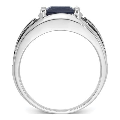 Men's 14K White Gold Lab-Created Sapphire Sz Ring – view 2