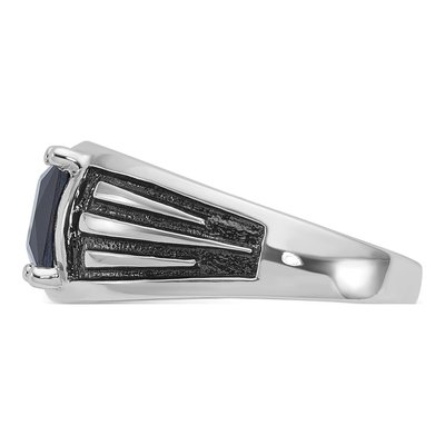 Men's 14K White Gold Lab-Created Sapphire Sz Ring – view 5