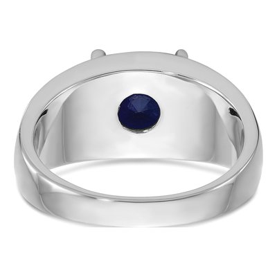 Men's 14K White Gold Lab-Created Sapphire Sz Ring – view 7