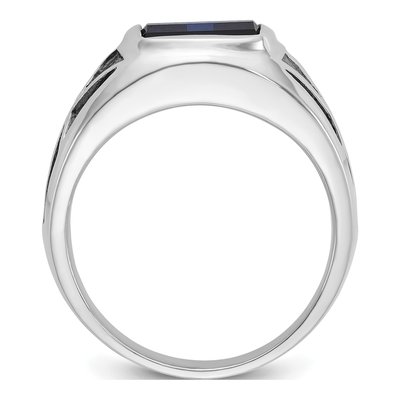 Men's 14K White Gold Sapphire Ring Mounting – view 2