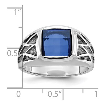 Men's 14K White Gold Sapphire Ring Mounting – view 3