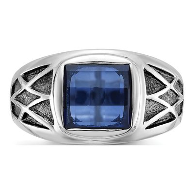 Men's 14K White Gold Sapphire Ring Mounting – view 6