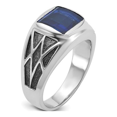 Men's 14K White Gold Sapphire Ring Mounting – view 8