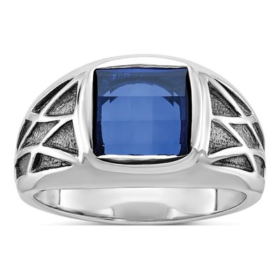 Men's 14K White Gold Sapphire Ring Mounting