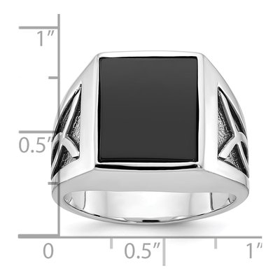 Men's 14K White Gold Onyx Ring Mounting – view 3