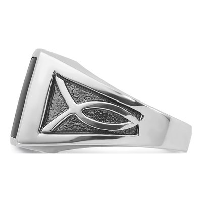 Men's 14K White Gold Onyx Ring Mounting – view 5