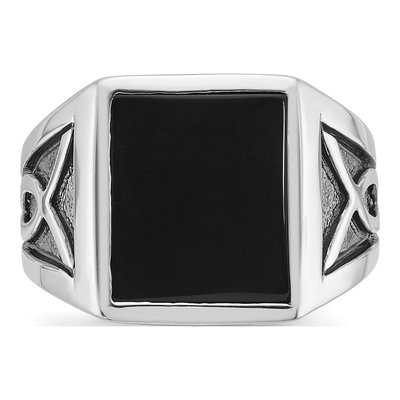 Men's 14K White Gold Onyx Ring Mounting – view 6