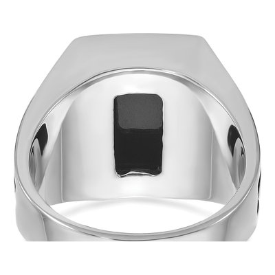Men's 14K White Gold Onyx Ring Mounting – view 7