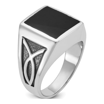 Men's 14K White Gold Onyx Ring Mounting – view 8