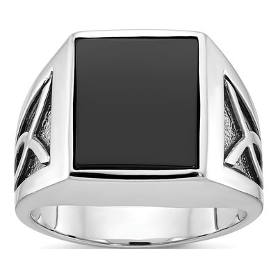 Men's 14K White Gold Onyx Ring Mounting