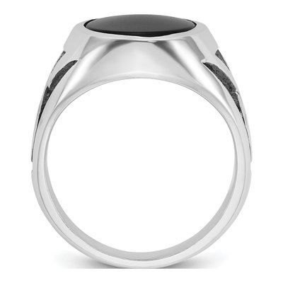Men's 14K White Gold Oval Onyx Ring Mounting – view 2